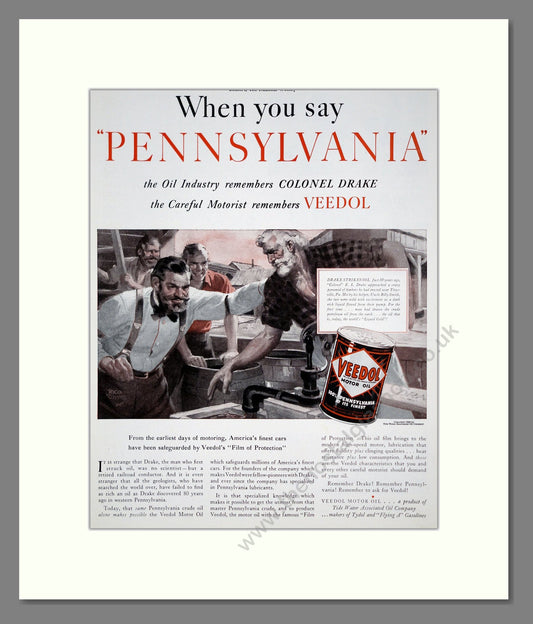 Veedol - Motor Oil. Vintage Advert 1939 (ref AD303324)