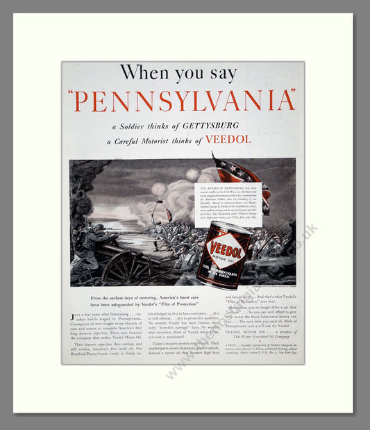 Veedol - Motor Oil. Vintage Advert 1939 (ref AD303326)