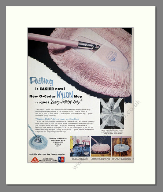 O-Cedar - Dusting Mops. Vintage Advert 1955 (ref AD303230)