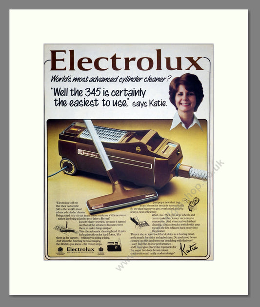 Electrolux - 345 Cleaner. Vintage Advert 1977 (ref AD303239)