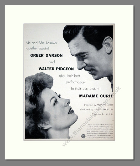 Madame Curie. Vintage Advert 1943 (ref AD303168)