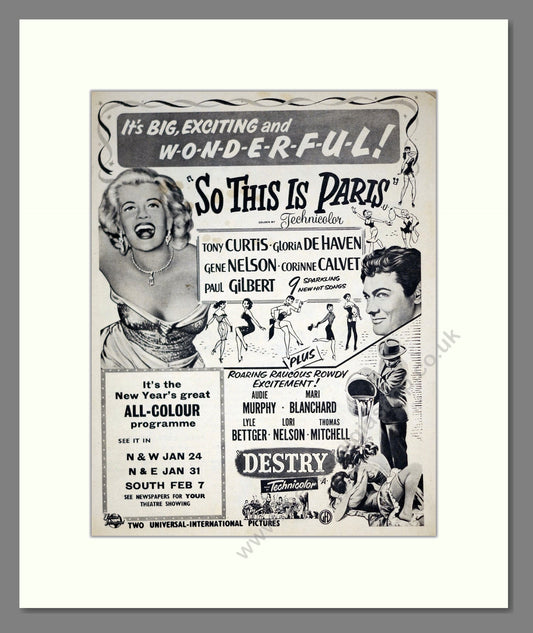 So This Is Paris. Vintage Advert 1955 (ref AD303173)