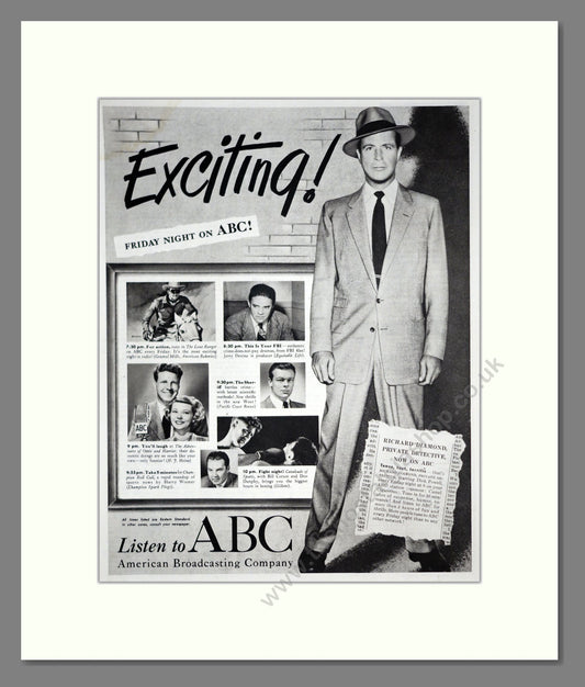 ABC on Friday Night. Vintage Original Advert 1951 (ref AD303192)