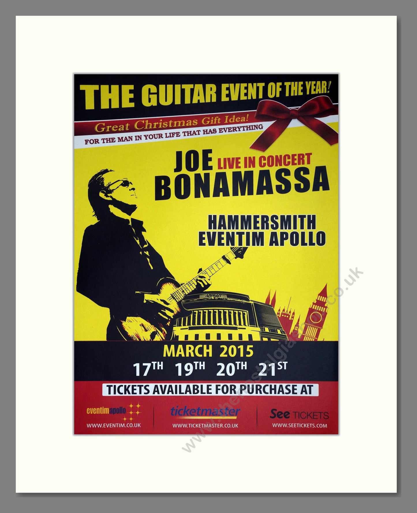 Joe Bonamassa - Live At Hammersmith Apollo. Vintage Advert 2015 (ref AD63381)