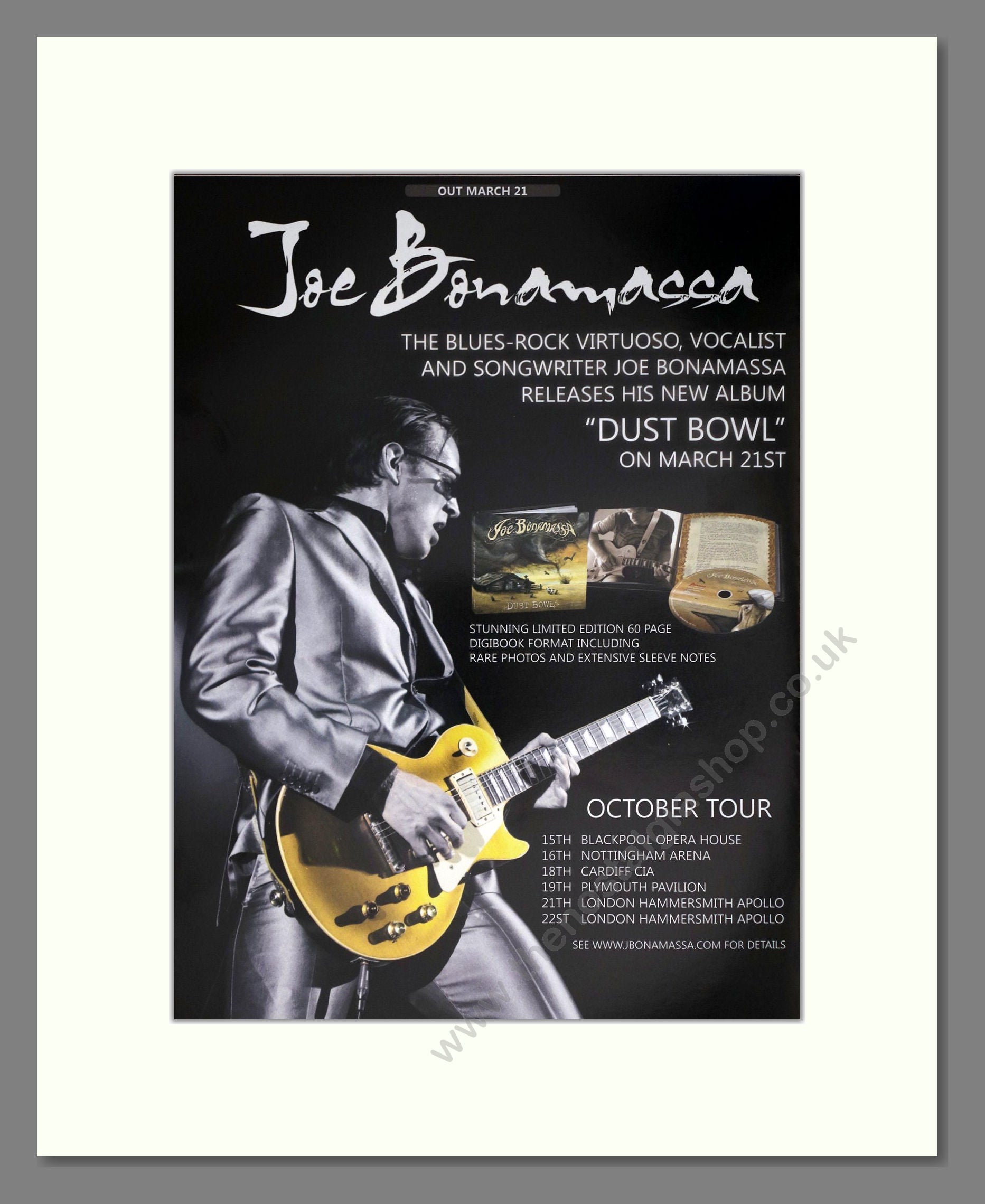 Joe Bonamassa - Dust Bowl. Vintage Advert 2011 (ref AD63384)