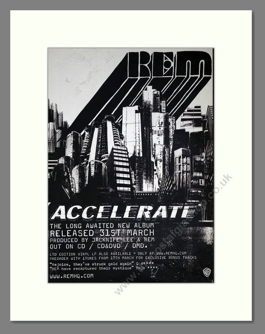 REM - Accelerate. Vintage Advert 2008 (ref AD63425)