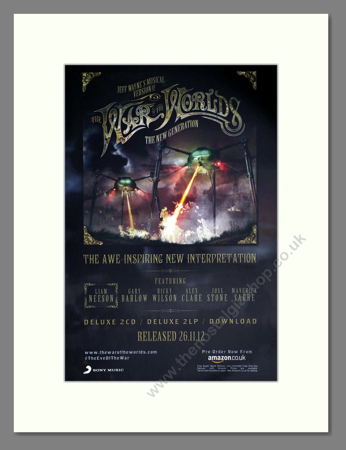 Jeff Wayne - War Of The Worlds. Vintage Advert 2012 (ref AD63443)