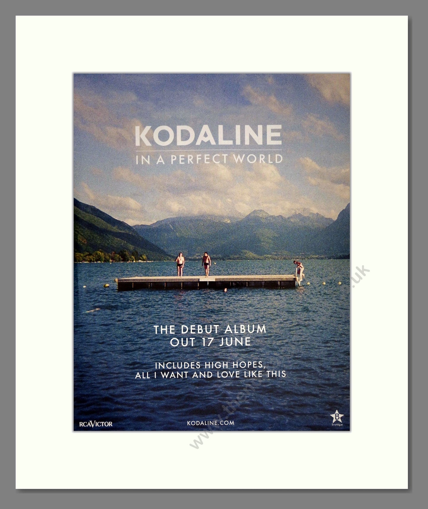 Kodaline - In A Perfect World. Vintage Advert 2013 (ref AD63453)