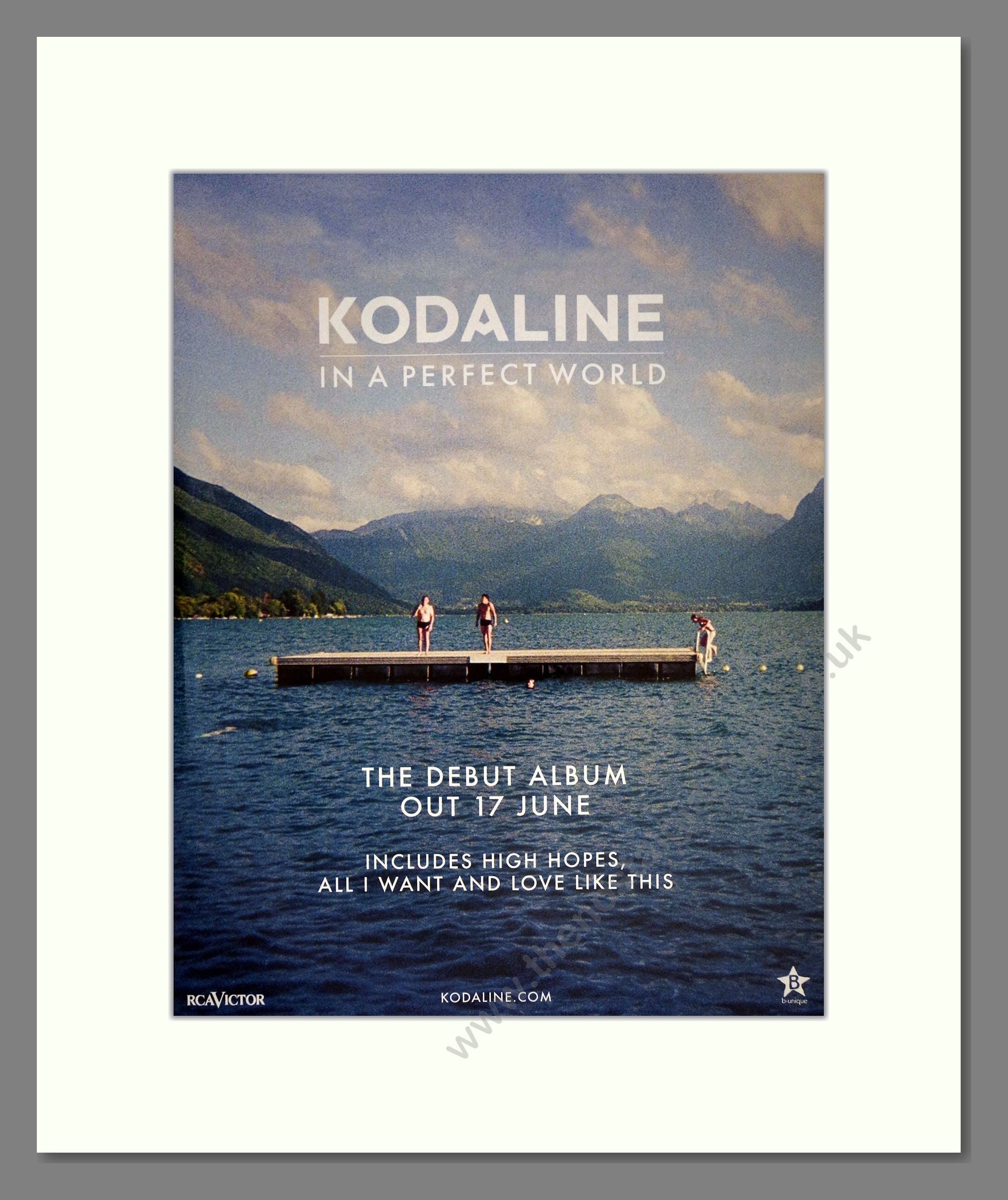 Kodaline - In A Perfect World. Vintage Advert 2013 (ref AD63453)