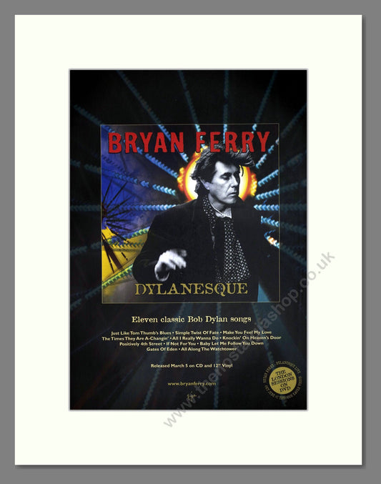 Bryan Ferry - Dylanesque. Vintage Advert 2007 (ref AD63474)