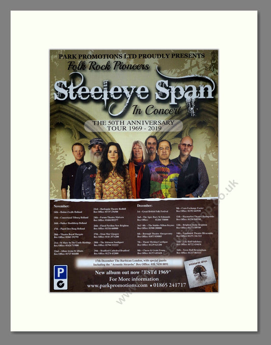 Steeleye Span - 50th Anniversary Tour. Vintage Advert 2019 (ref AD63526)