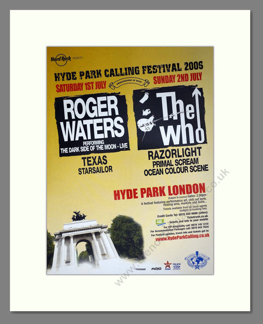 Roger Waters / Who (The) - Hyde Park Festival. Vintage Advert 2006 (ref AD63532)