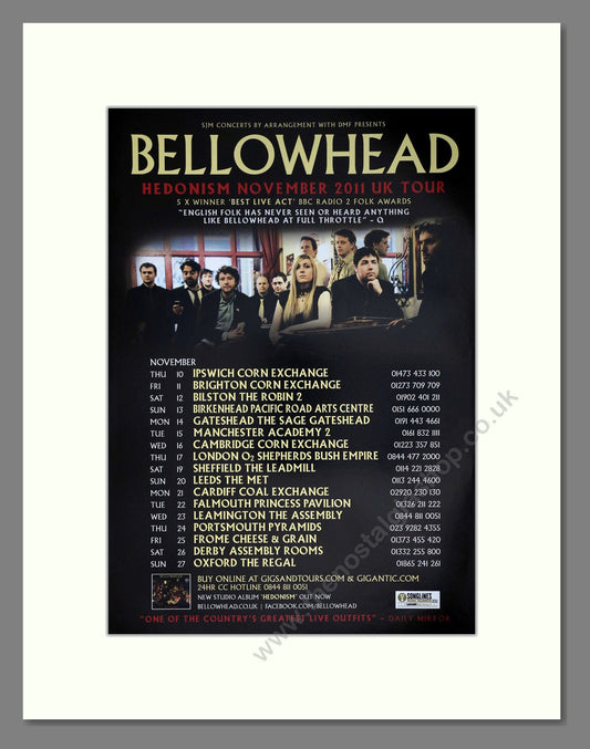 Bellowhead - UK Tour. Vintage Advert 2011 (ref AD63534)