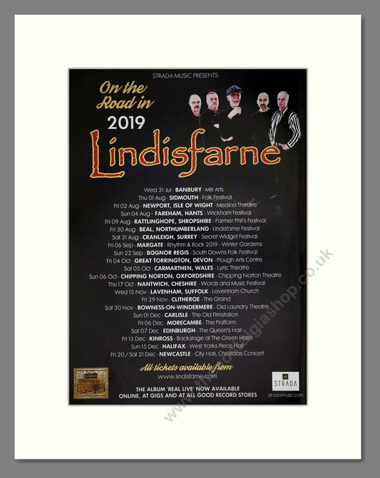 Lindisfarne - UK Tour. Vintage Advert 2019 (ref AD63538)