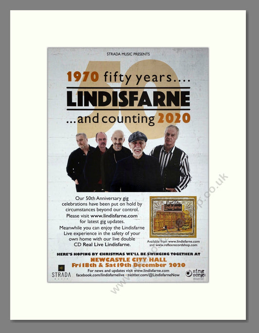 Lindisfarne - 50th Anniversary. Vintage Advert 2020 (ref AD63539)