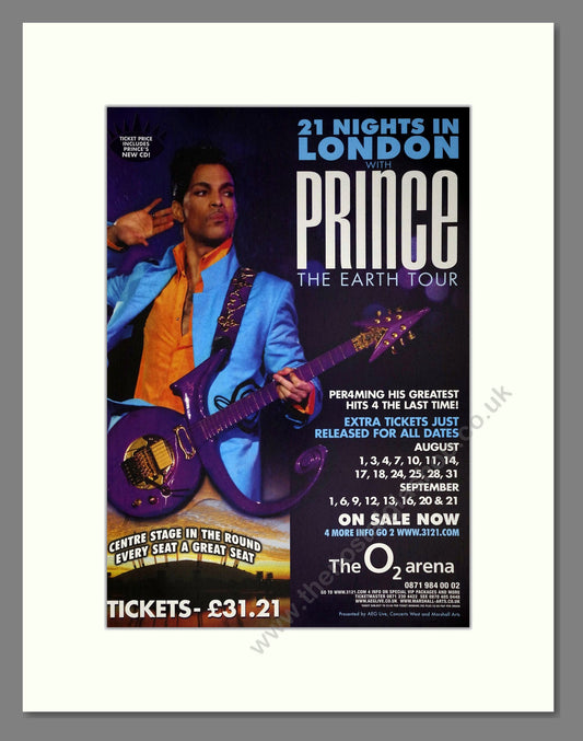 Prince - The Earth Tour. Vintage Advert 2007 (ref AD63543)
