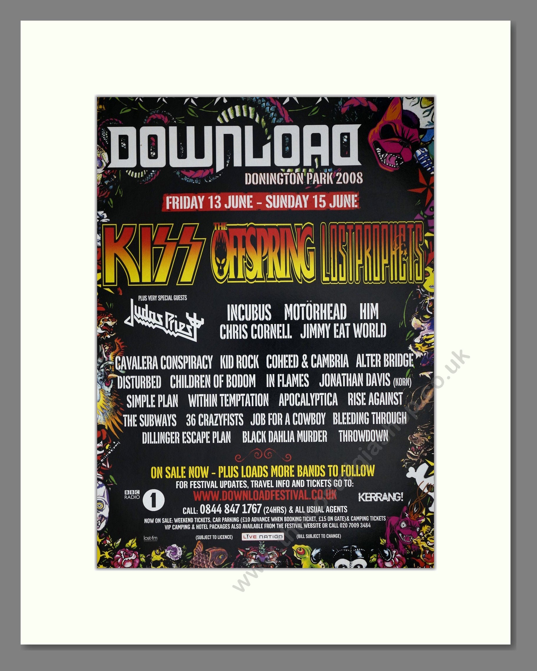 Download Festival - Line Up. Vintage Advert 2008 (ref AD63585)