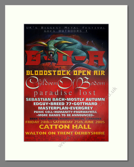 Bloodstock Open Air - Line Up. Vintage Advert 2005 (ref AD63588)