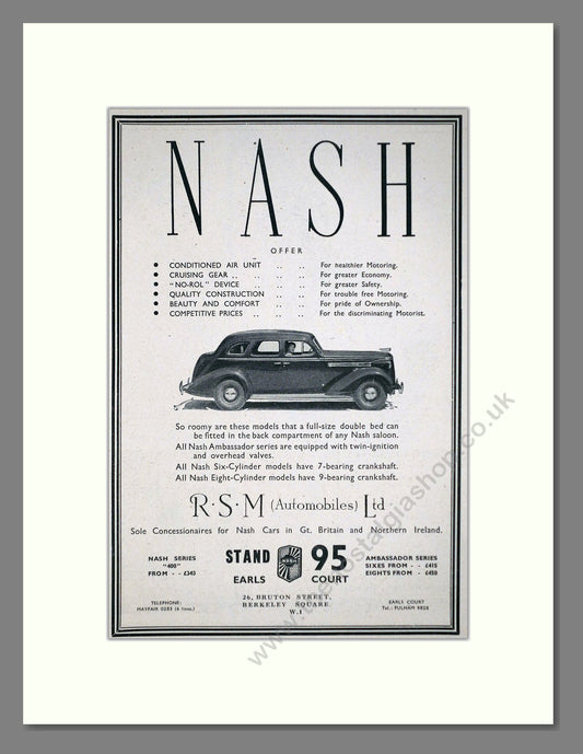 Nash - Ambassador. Vintage Advert 1937 (ref AD63598)