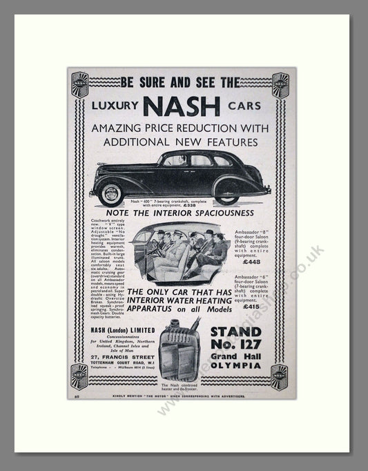 Nash - Ambassador. Vintage Advert 1936 (ref AD63599)