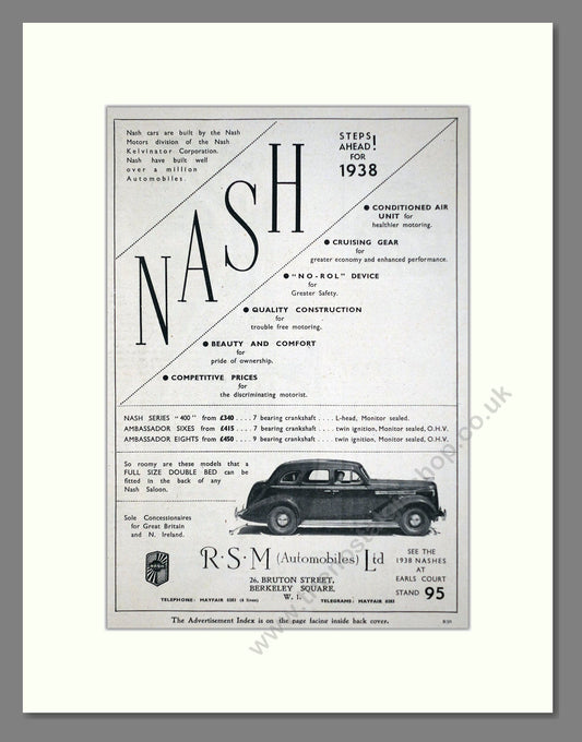 Nash - Ambassador / 400. Vintage Advert 1937 (ref AD63600)