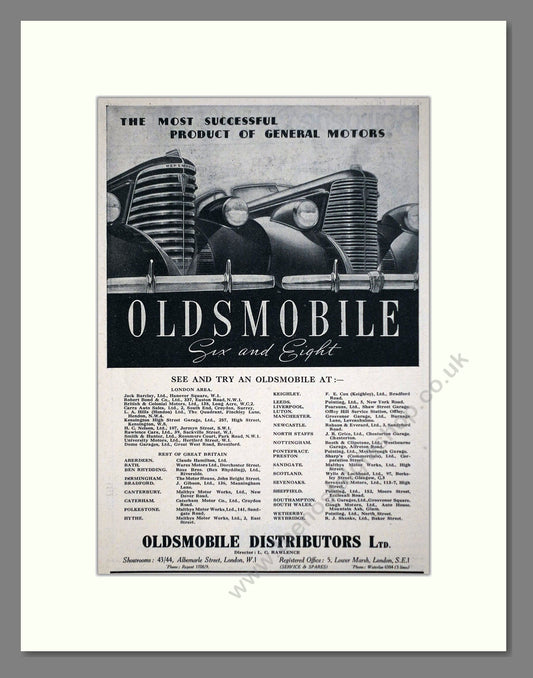 Oldsmobile - Six And Eight. Vintage Advert 1937 (ref AD63612)