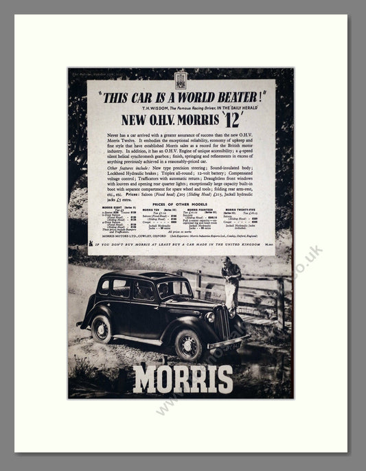 Morris - 12. Vintage Advert 1937 (ref AD63637)