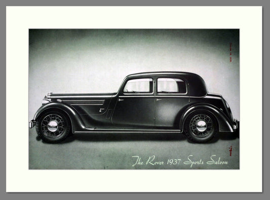 Rover - 1937 Sports Saloon. Vintage Advert 1936 (ref AD63665)