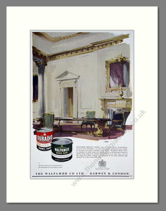 Walpamur - Water Paint / Enamel Paint. Vintage Advert 1957 (ref AD303414)