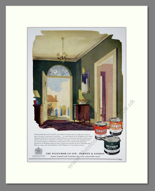 Walpamur - Various Paints. Vintage Advert 1957 (ref AD303415)
