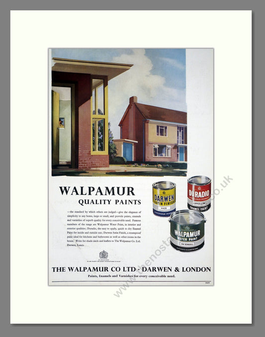 Walpamur - Quality Paints. Vintage Advert 1958 (ref AD303422)