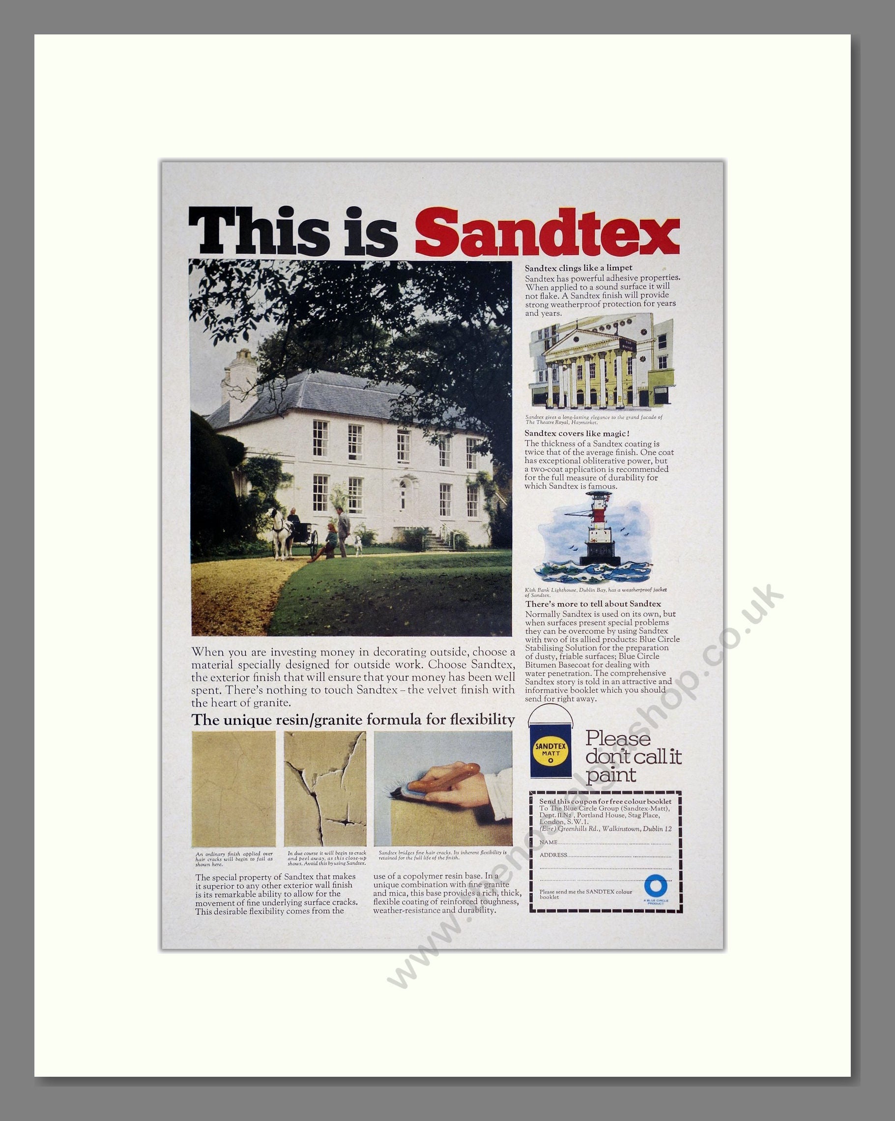 Sandtex - Matt Paint. Vintage Advert 1968 (ref AD303432)