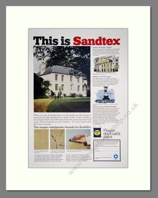 Sandtex - Matt Paint. Vintage Advert 1968 (ref AD303432)