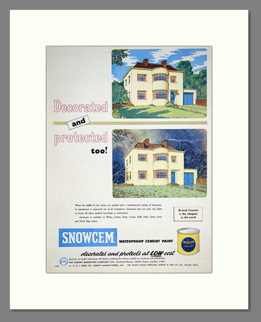 Snowcem - Waterproof Cement Paint. Vintage Advert 1953 (ref AD303435)