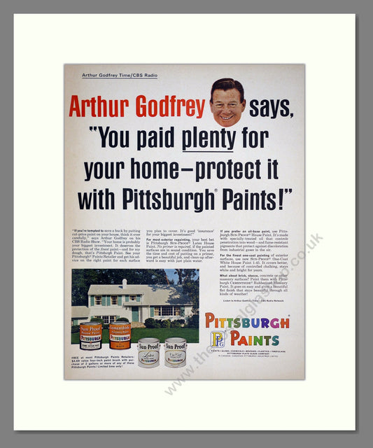 Pittsburgh Paints - Sun-Proof Paint. Vintage Advert 1965 (ref AD303440)