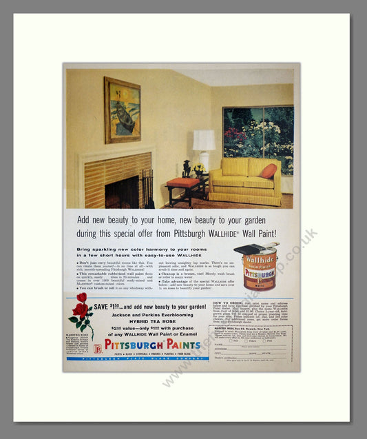 Pittsburgh Paints - Wallhide Wall Paint. Vintage Advert 1962 (ref AD303442)
