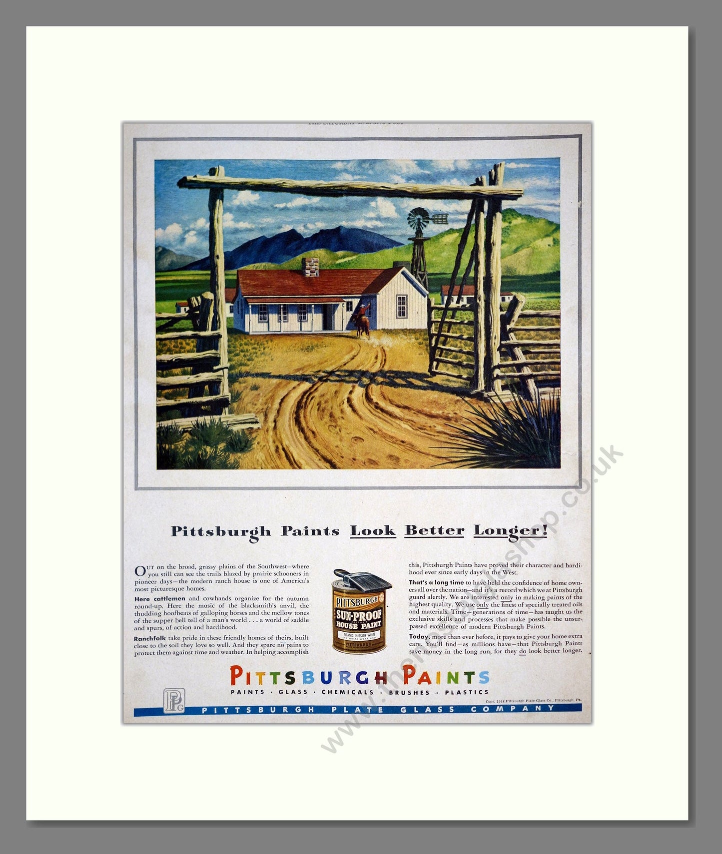 Pittsburgh Paints - Sun-Proof Paint. Vintage Advert 1948 (ref AD303443)