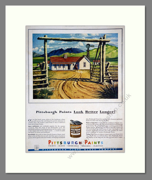Pittsburgh Paints - Sun-Proof Paint. Vintage Advert 1948 (ref AD303443)