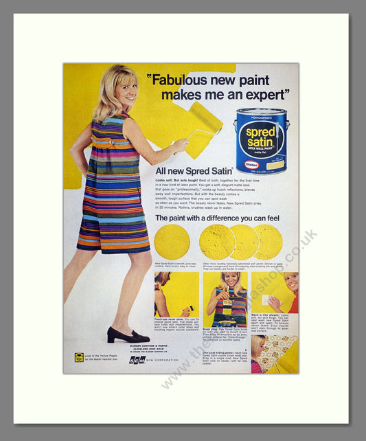 Glidden - Spred Satin Paint. Vintage Advert 1968 (ref AD303452)