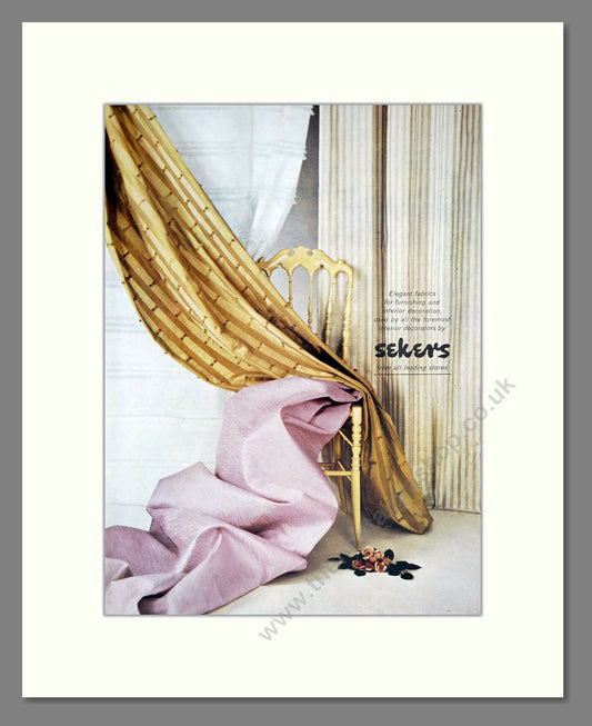 Sekers - Fabrics. Vintage Advert 1961 (ref AD303459)
