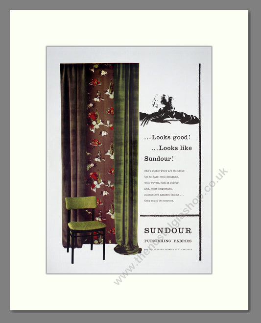 Sundour - Fabrics. Vintage Advert 1958 (ref AD303463)
