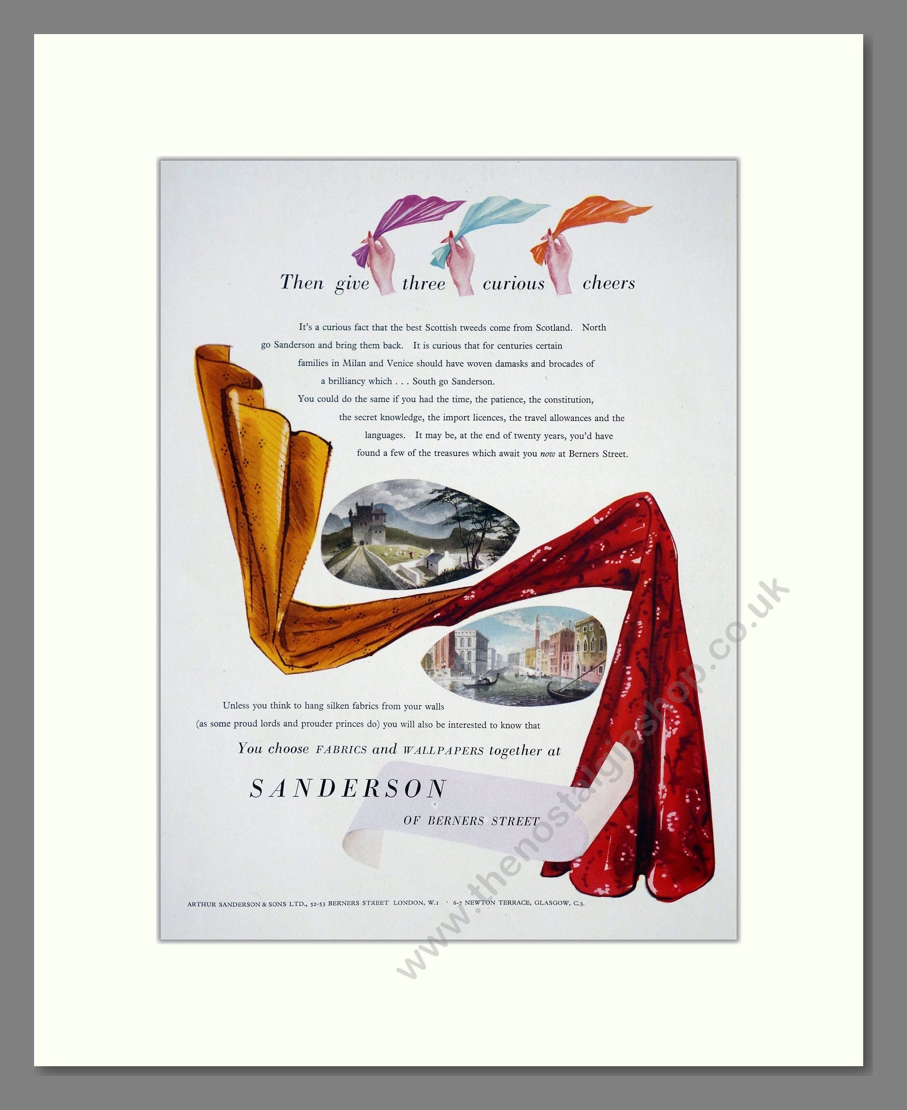 Sanderson - Wallpaper And Fabrics. Vintage Advert 1953 (ref AD303465)