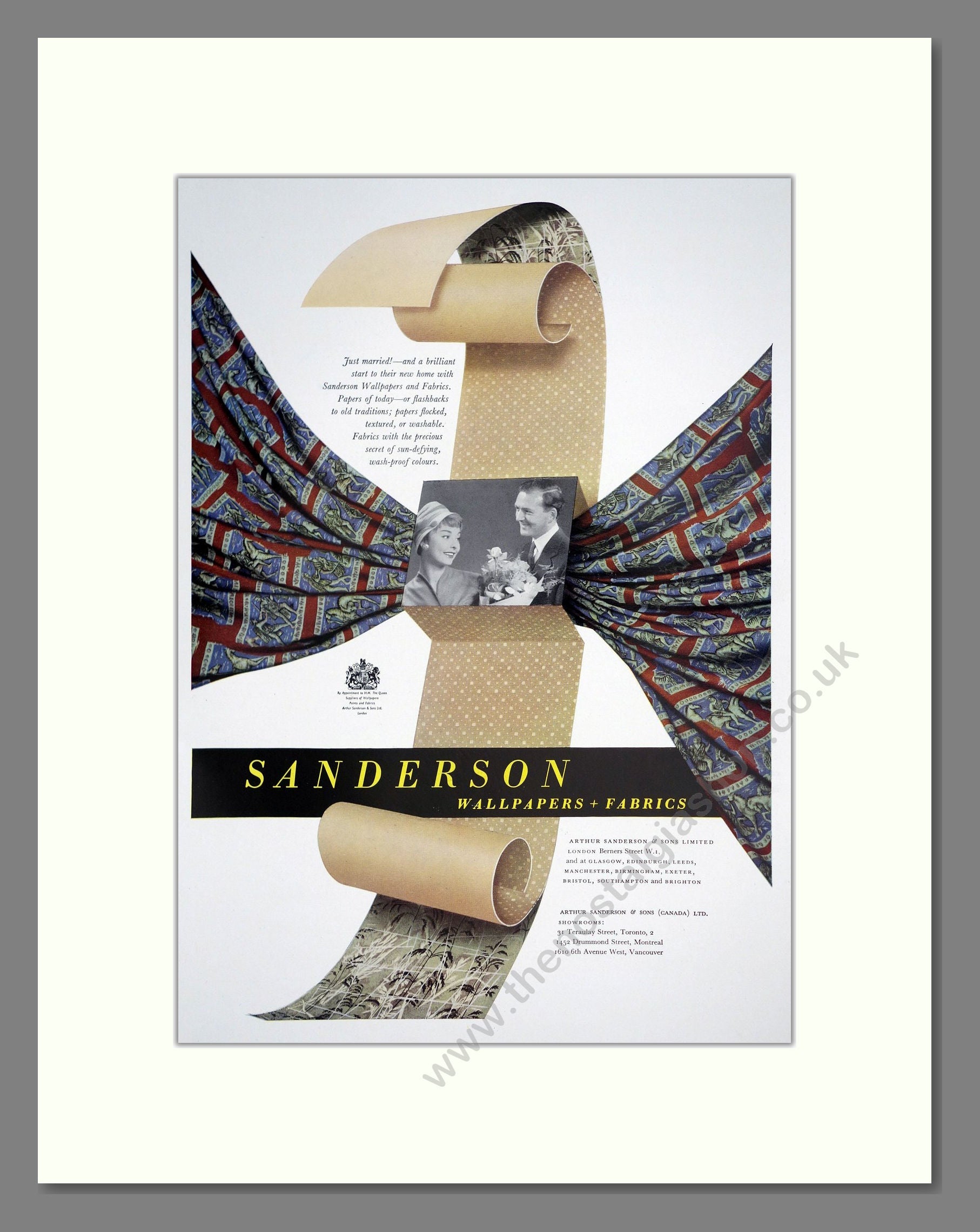 Sanderson - Wallpaper And Fabrics. Vintage Advert 1959 (ref AD303466)