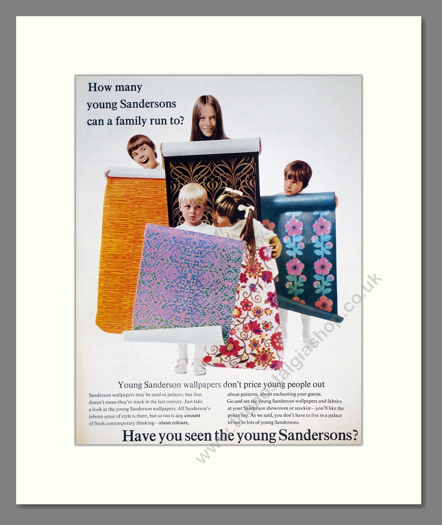 Sanderson - Wallpapers. Vintage Advert 1969 (ref AD303470)