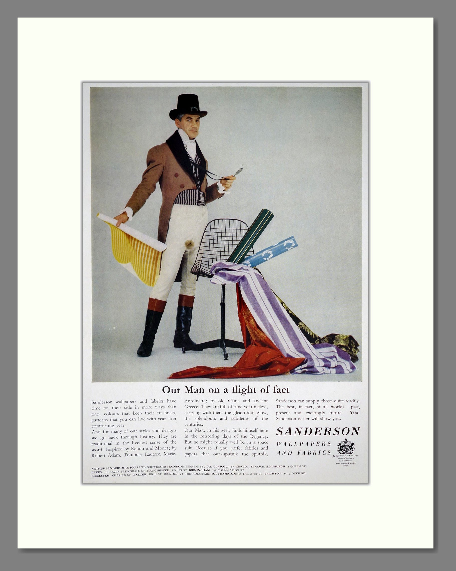 Sanderson - Wallpapers And Fabrics. Vintage Advert 1960 (ref AD303471)