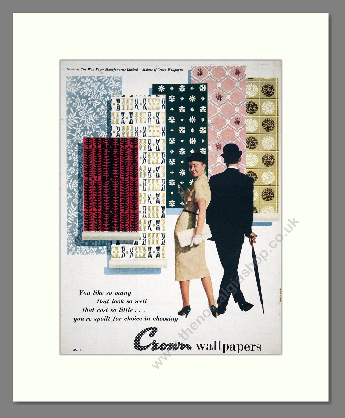 Crown - Wallpapers. Vintage Advert 1956 (ref AD303483)