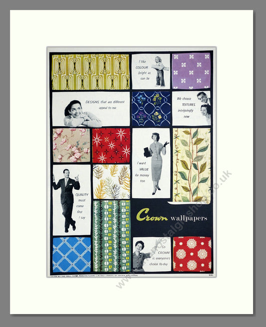 Crown - Wallpapers. Vintage Advert 1957 (ref AD303492)