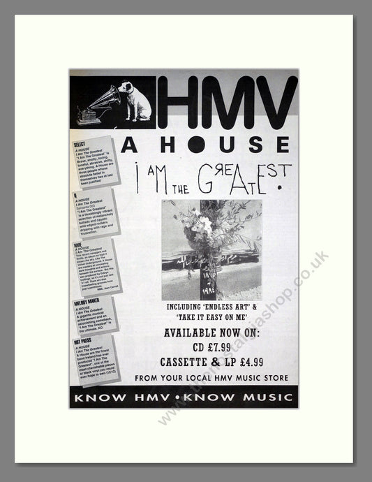House (A) - I Am The Greatest. Vintage Advert 1992 (ref AD20151)