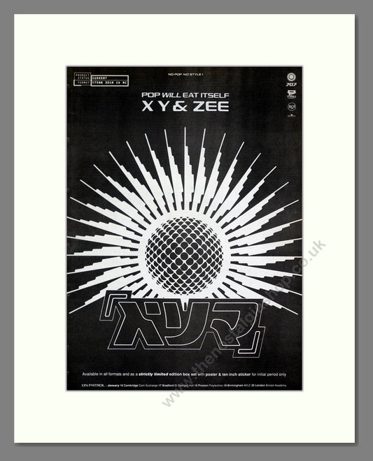 Pop Will Eat Itself - XY And Zee. Vintage Advert 1991 (ref AD20153)