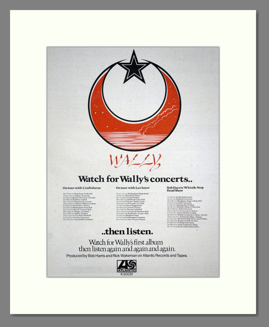 Wally - UK Tour. Vintage Advert 1974 (ref AD20172)